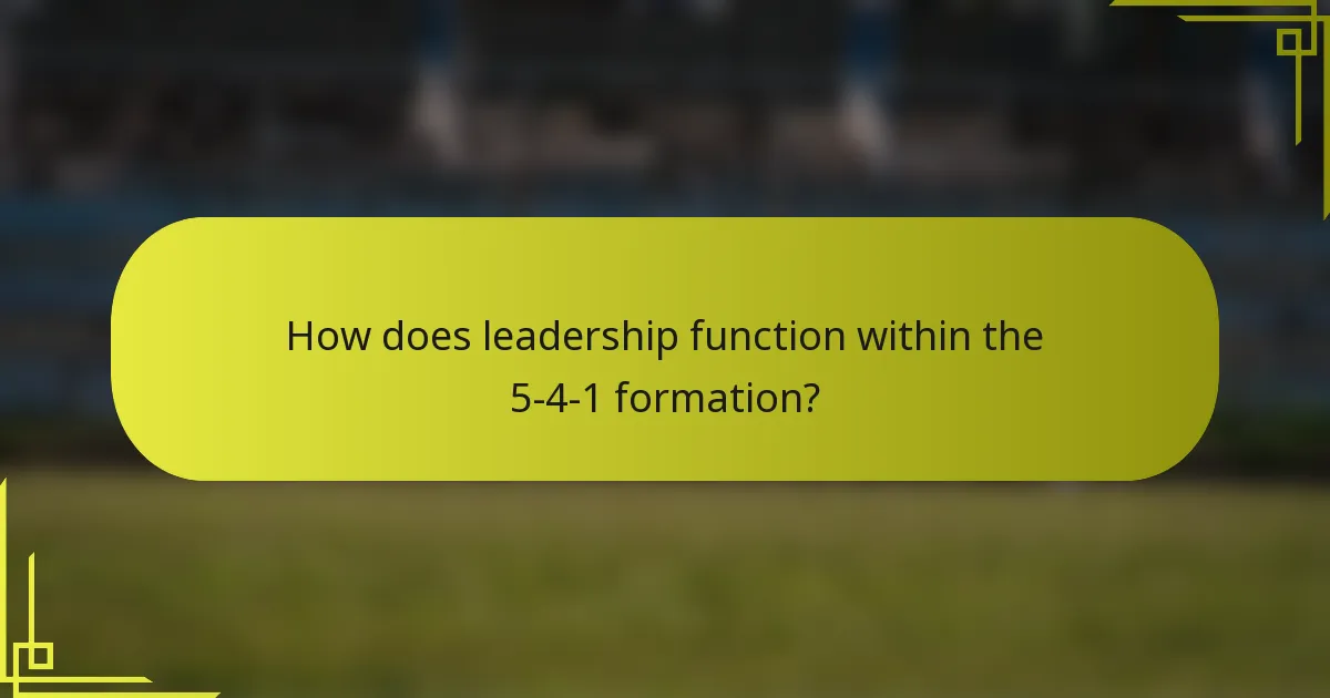 How does leadership function within the 5-4-1 formation?