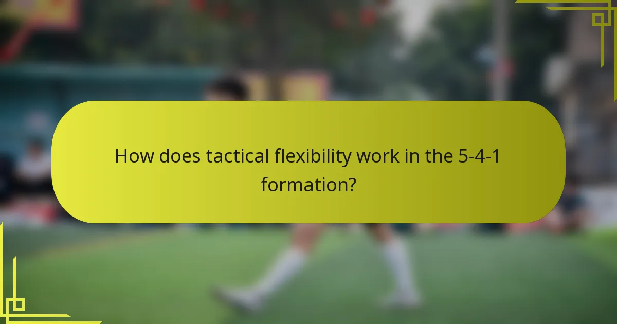 How does tactical flexibility work in the 5-4-1 formation?