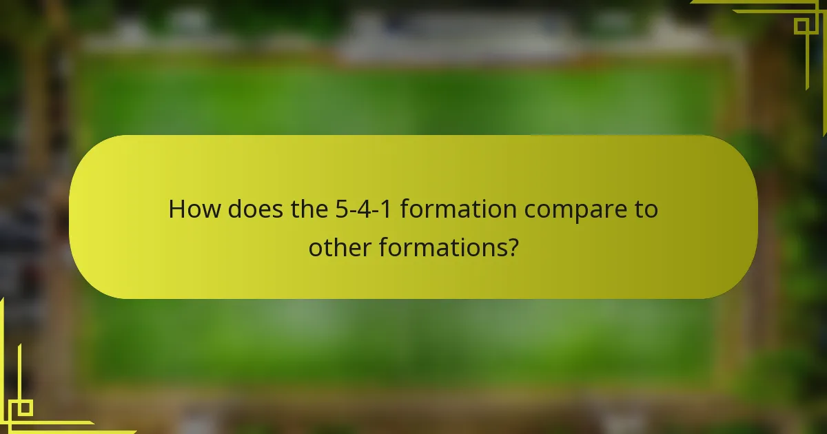 How does the 5-4-1 formation compare to other formations?