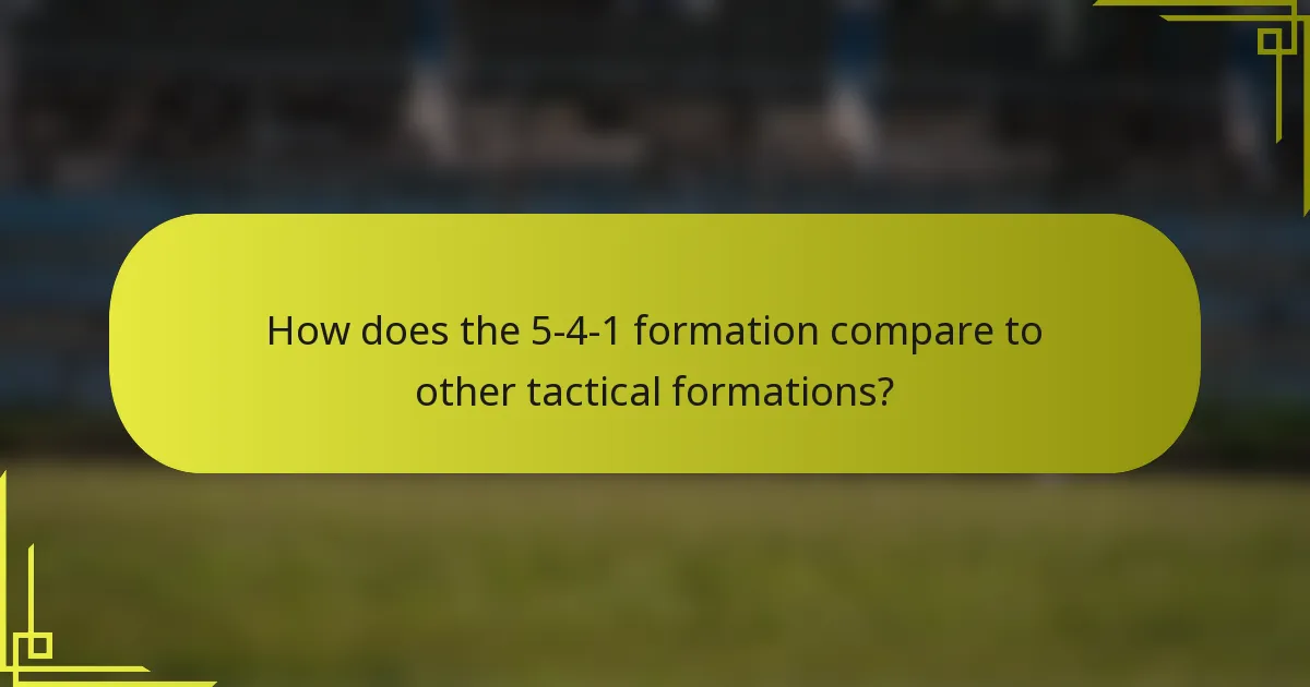 How does the 5-4-1 formation compare to other tactical formations?