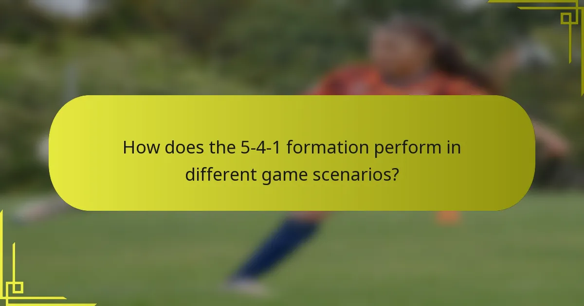 How does the 5-4-1 formation perform in different game scenarios?