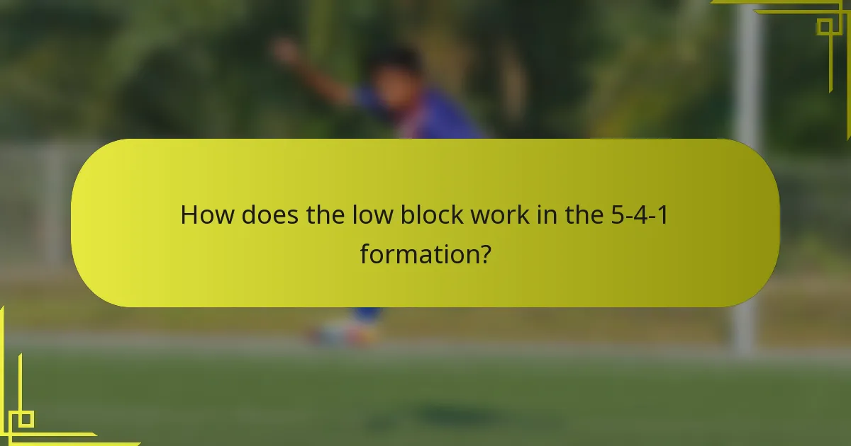How does the low block work in the 5-4-1 formation?