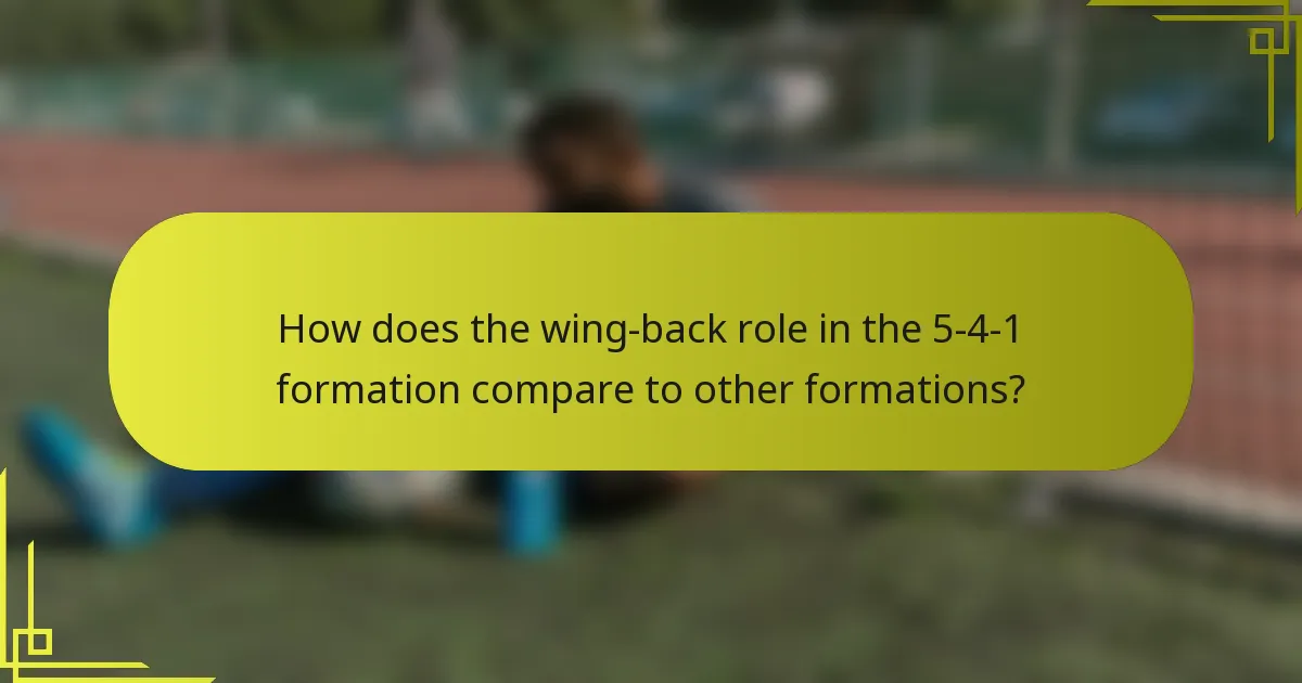 How does the wing-back role in the 5-4-1 formation compare to other formations?