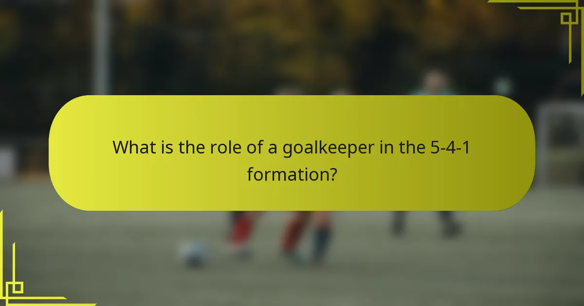 What is the role of a goalkeeper in the 5-4-1 formation?
